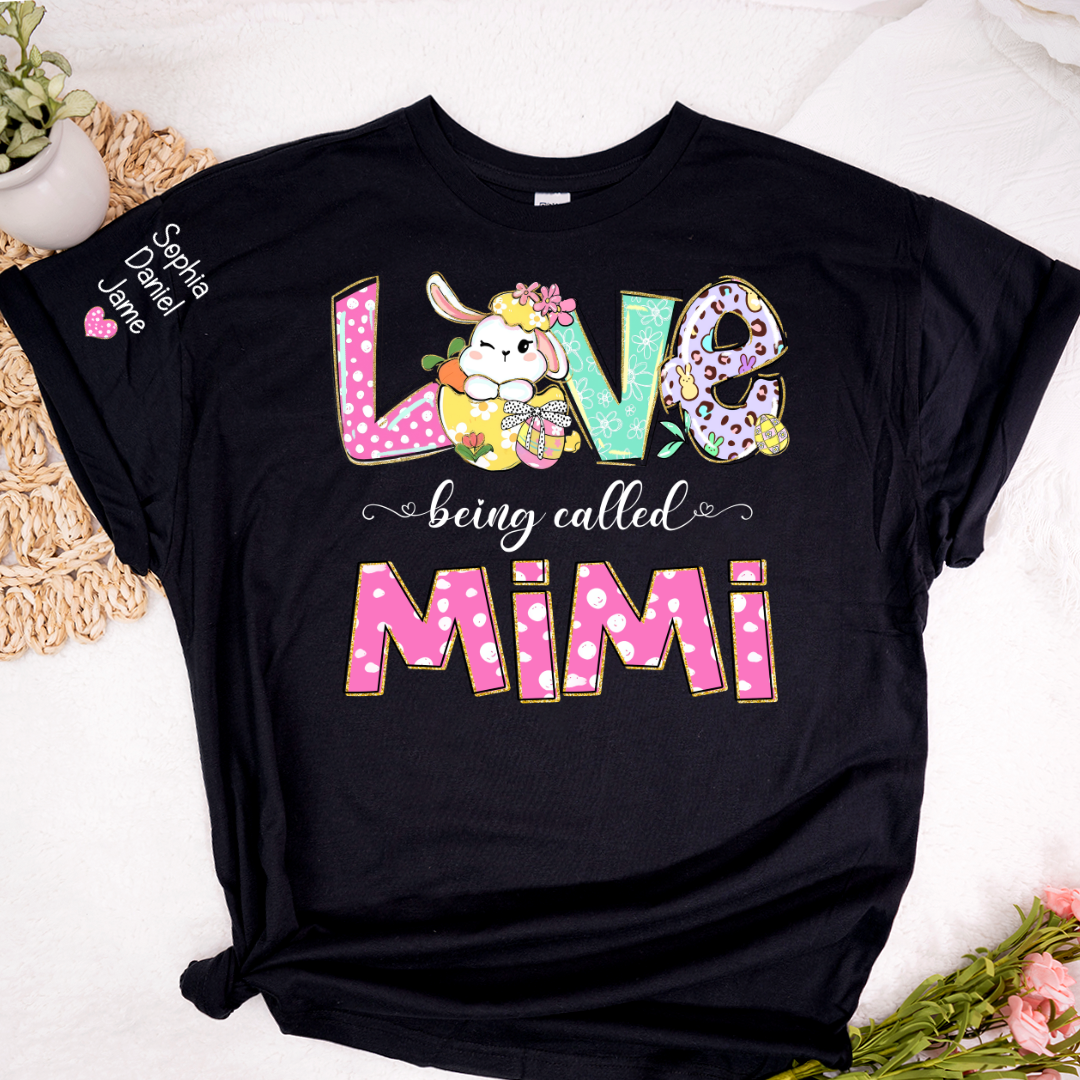 Bunny Mimi Love Being Called Mimi and Grandkids T-shirt