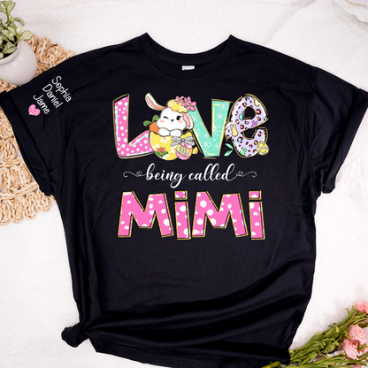 Bunny Mimi Love Being Called Mimi and Grandkids T-shirt