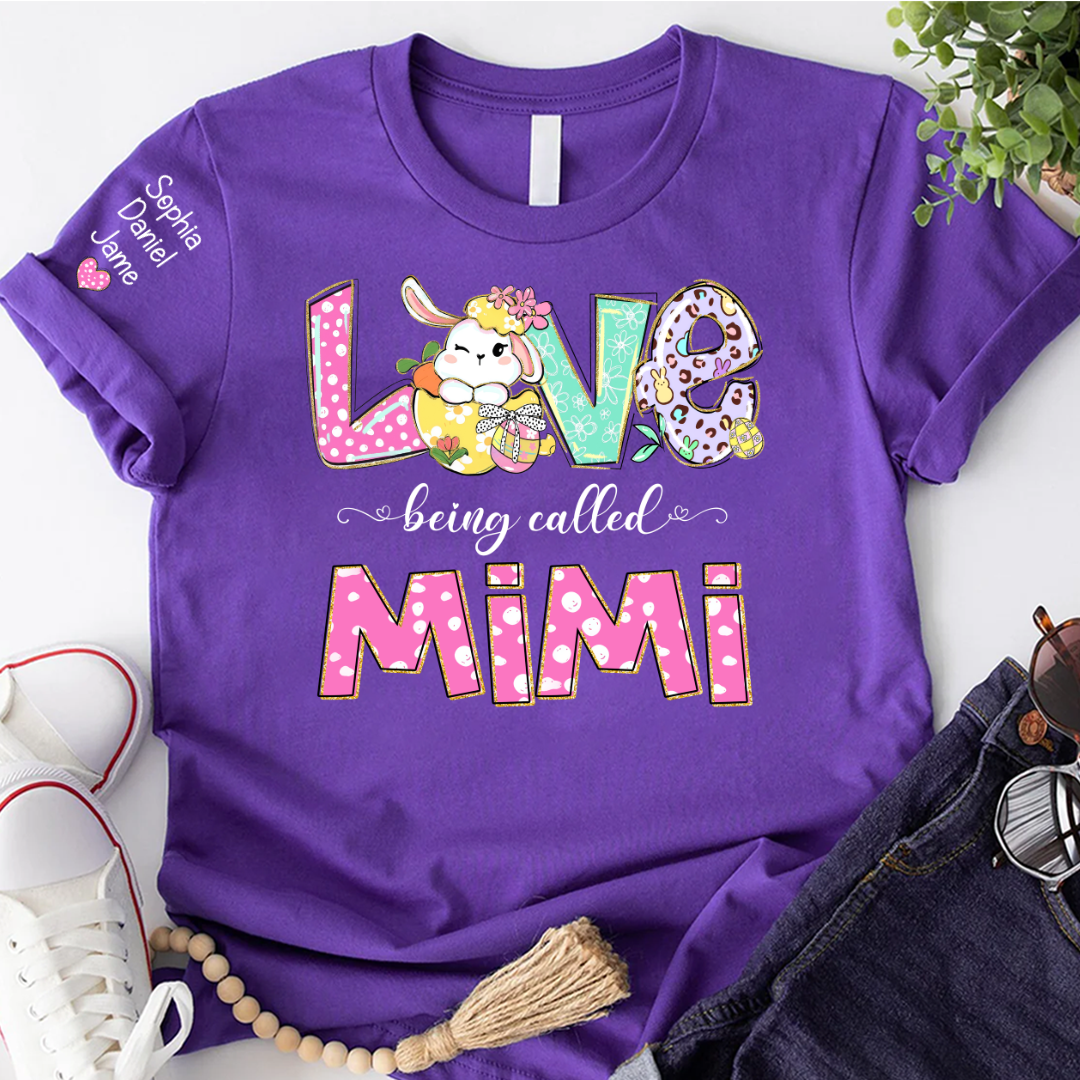 Bunny Mimi Love Being Called Mimi and Grandkids T-shirt
