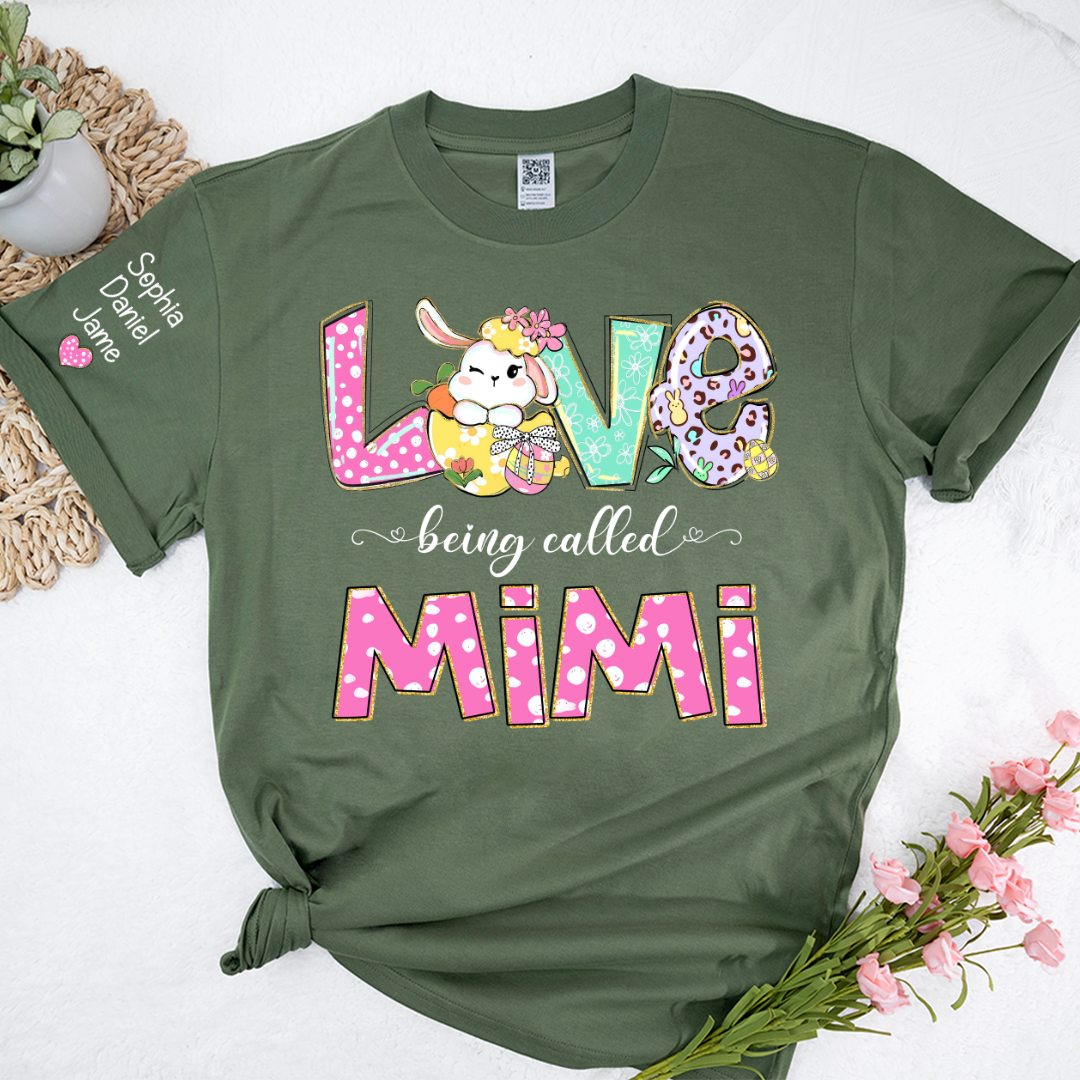 Bunny Mimi Love Being Called Mimi and Grandkids T-shirt