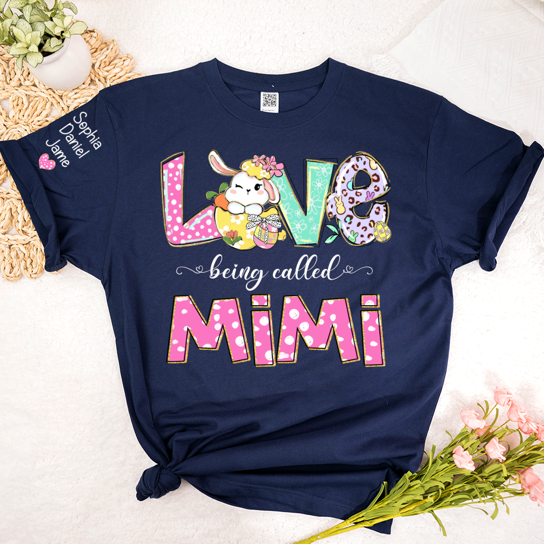 Bunny Mimi Love Being Called Mimi and Grandkids T-shirt