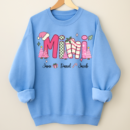 Chirstmas Trees Mimi with Grandkids Peronalized Shirt