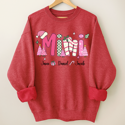 Chirstmas Trees Mimi with Grandkids Peronalized Shirt