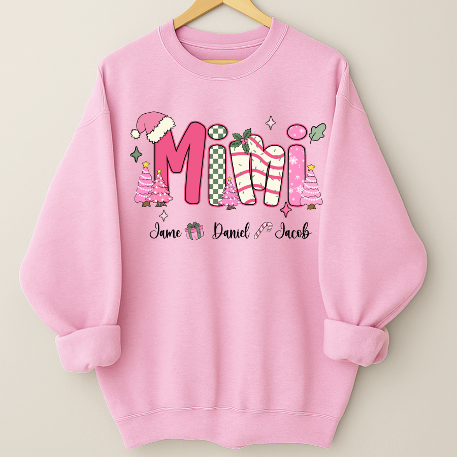 Chirstmas Trees Mimi with Grandkids Peronalized Shirt
