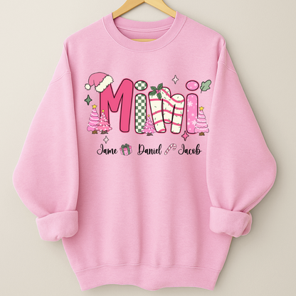 Chirstmas Trees Mimi with Grandkids Peronalized Shirt