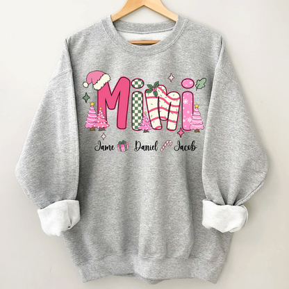 Chirstmas Trees Mimi with Grandkids Peronalized Shirt