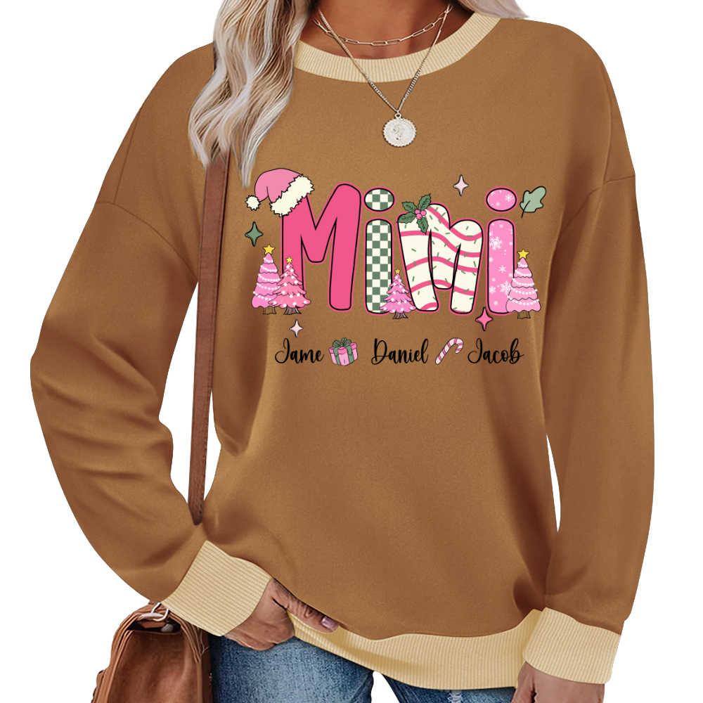 Chirstmas Trees Mimi with Grandkids Peronalized Shirt