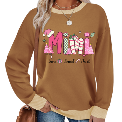 Chirstmas Trees Mimi with Grandkids Peronalized Shirt