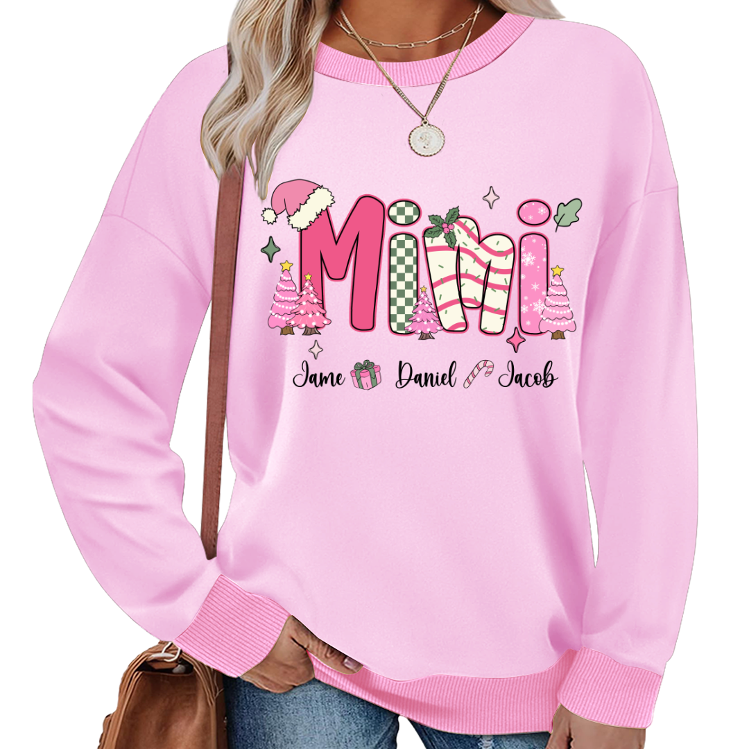 Chirstmas Trees Mimi with Grandkids Peronalized Shirt