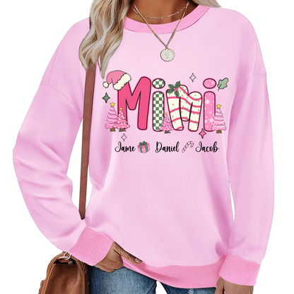 Chirstmas Trees Mimi with Grandkids Peronalized Shirt