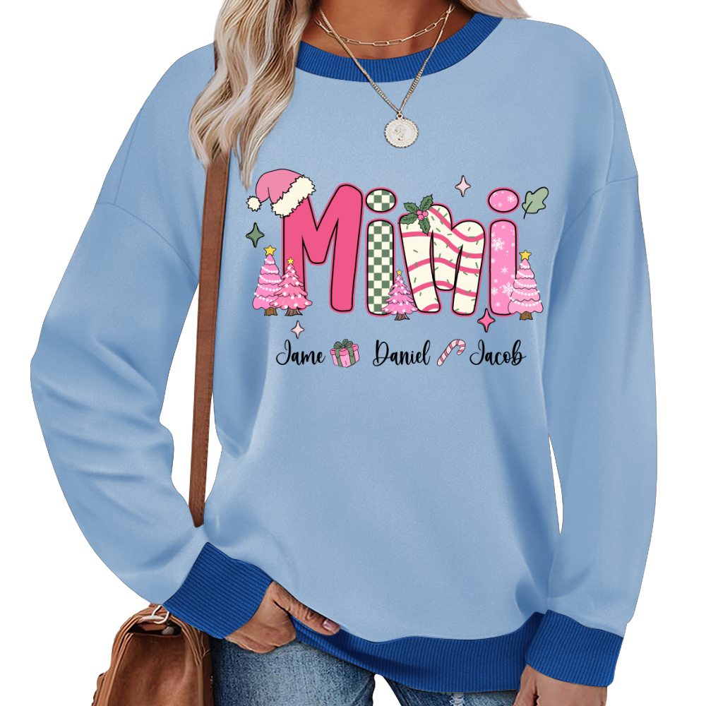 Chirstmas Trees Mimi with Grandkids Peronalized Shirt
