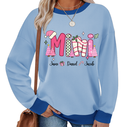 Chirstmas Trees Mimi with Grandkids Peronalized Shirt