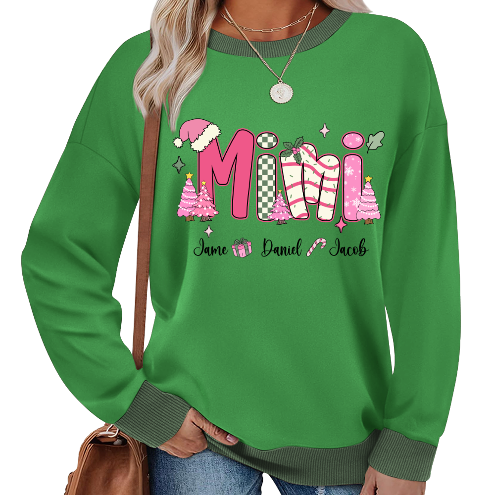Chirstmas Trees Mimi with Grandkids Peronalized Shirt
