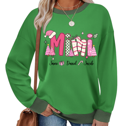 Chirstmas Trees Mimi with Grandkids Peronalized Shirt