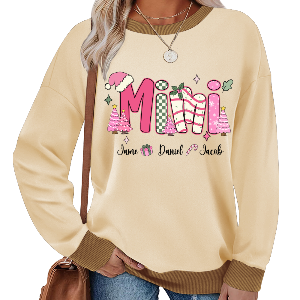 Chirstmas Trees Mimi with Grandkids Peronalized Shirt