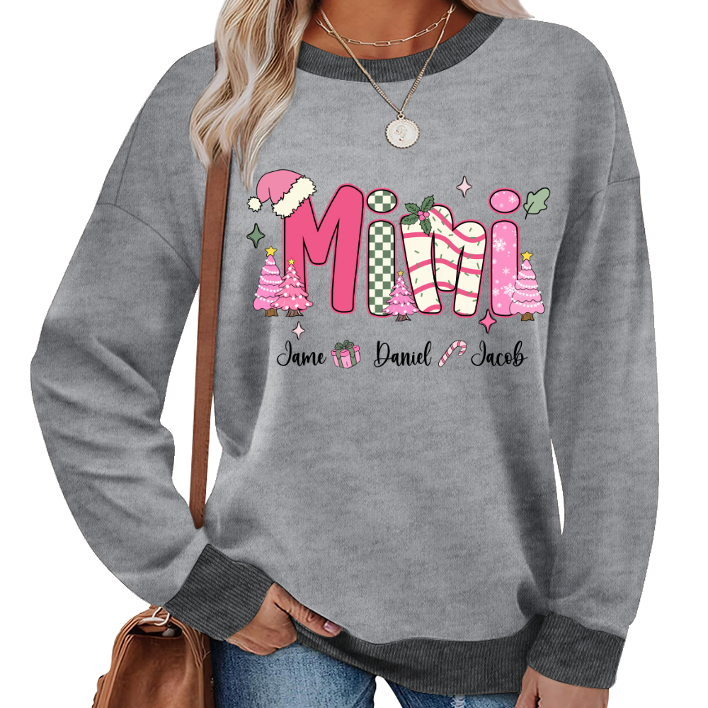 Chirstmas Trees Mimi with Grandkids Peronalized Shirt