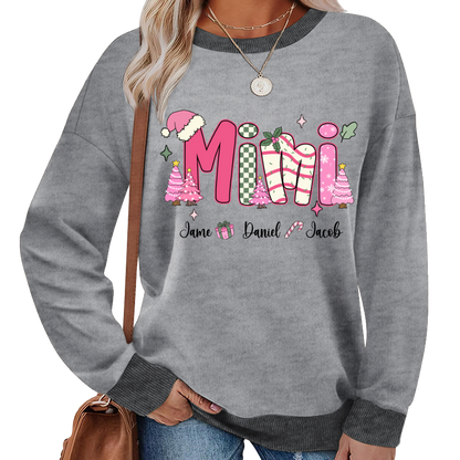 Chirstmas Trees Mimi with Grandkids Peronalized Shirt