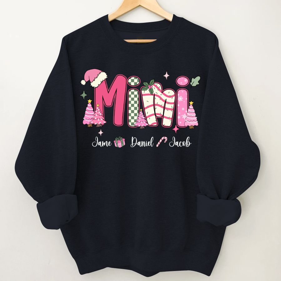 Chirstmas Trees Mimi with Grandkids Peronalized Shirt