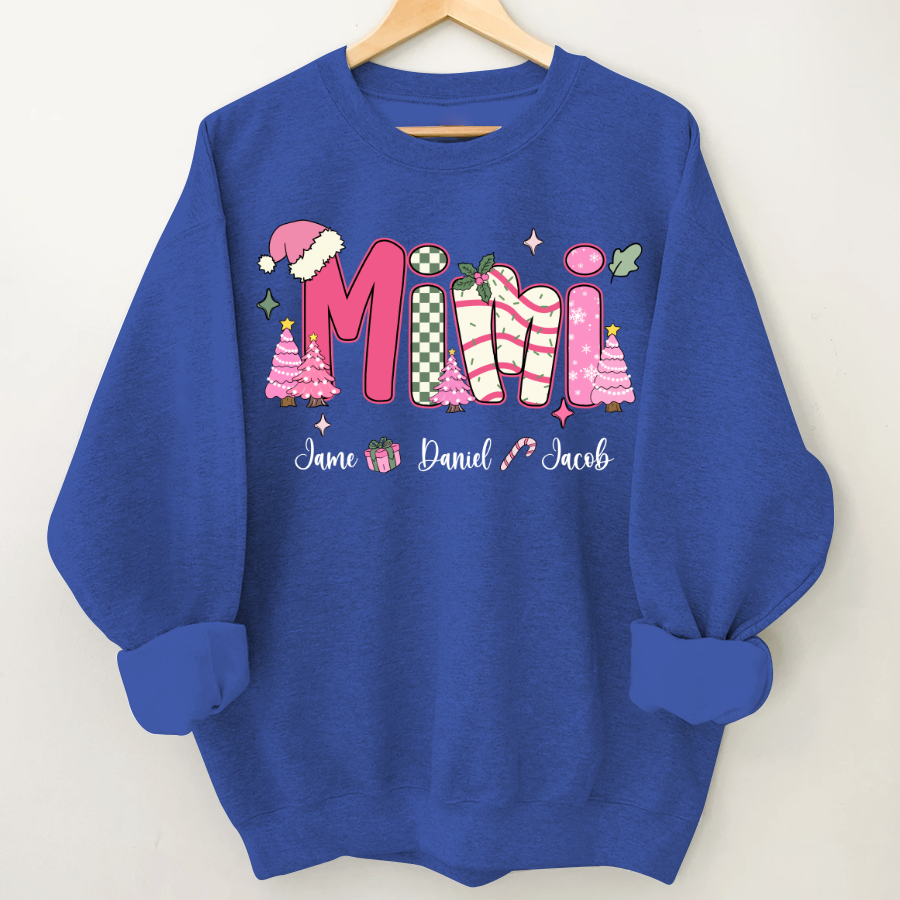 Chirstmas Trees Mimi with Grandkids Peronalized Shirt