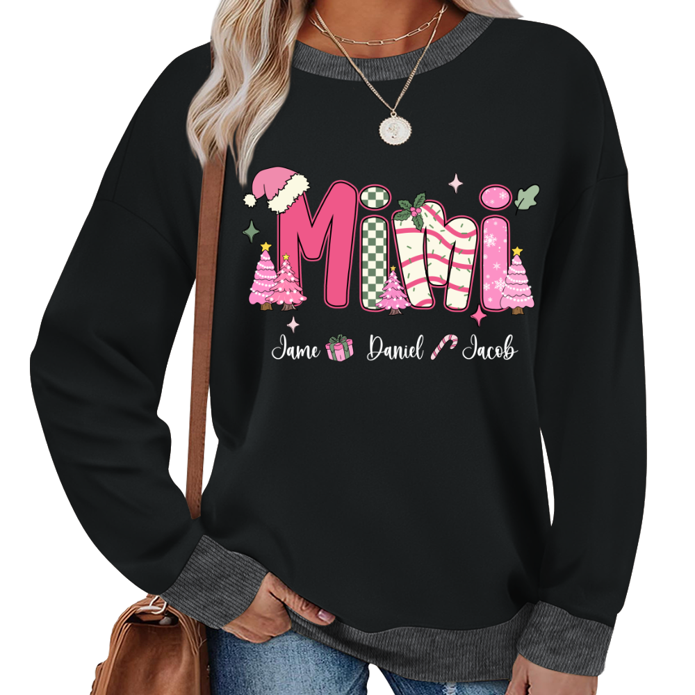 Chirstmas Trees Mimi with Grandkids Peronalized Shirt