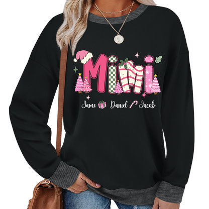 Chirstmas Trees Mimi with Grandkids Peronalized Shirt