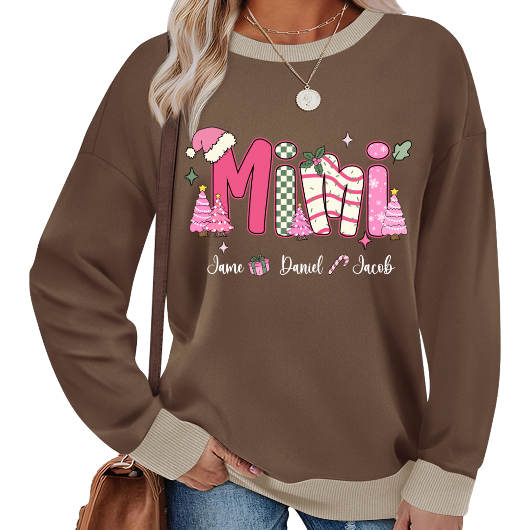 Chirstmas Trees Mimi with Grandkids Peronalized Shirt