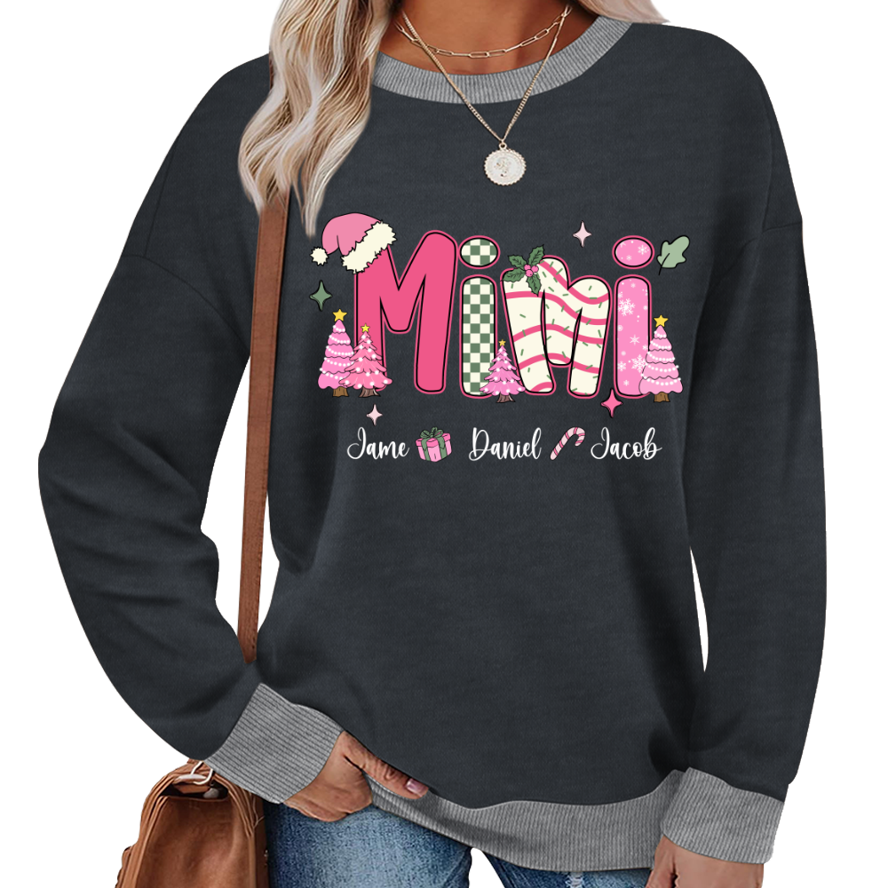Chirstmas Trees Mimi with Grandkids Peronalized Shirt