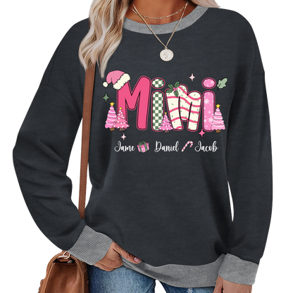 Chirstmas Trees Mimi with Grandkids Peronalized Shirt