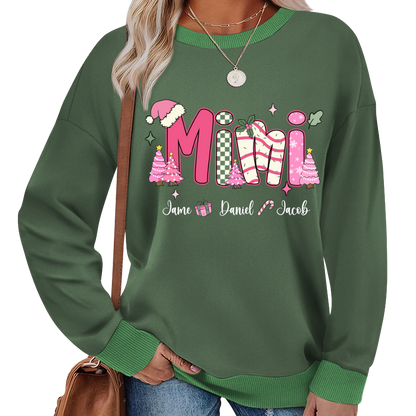 Chirstmas Trees Mimi with Grandkids Peronalized Shirt