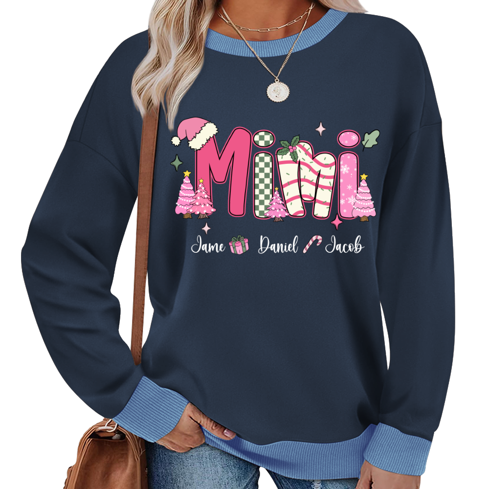 Chirstmas Trees Mimi with Grandkids Peronalized Shirt
