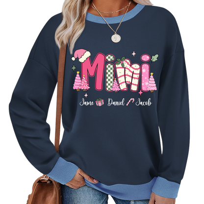 Chirstmas Trees Mimi with Grandkids Peronalized Shirt