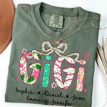 Christmas Cozy Gigi with Grandkids Personalized Shirt