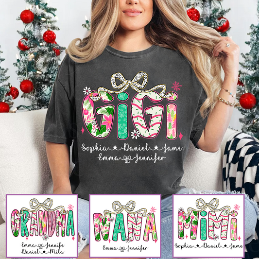 Christmas Cozy Gigi with Grandkids Personalized Shirt