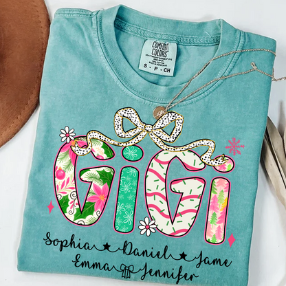Christmas Cozy Gigi with Grandkids Personalized Shirt