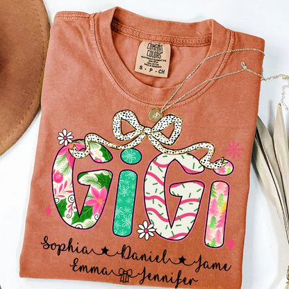 Christmas Cozy Gigi with Grandkids Personalized Shirt
