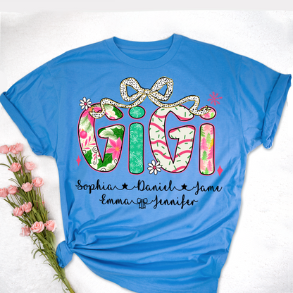 Christmas Cozy Gigi with Grandkids Personalized Shirt