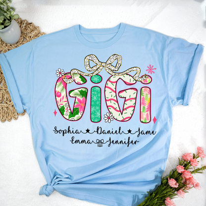 Christmas Cozy Gigi with Grandkids Personalized Shirt
