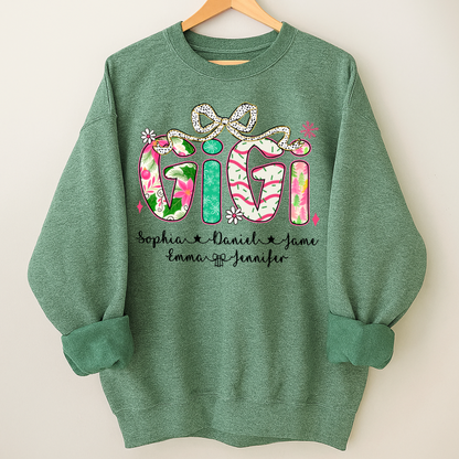 Christmas Cozy Gigi with Grandkids Personalized Shirt