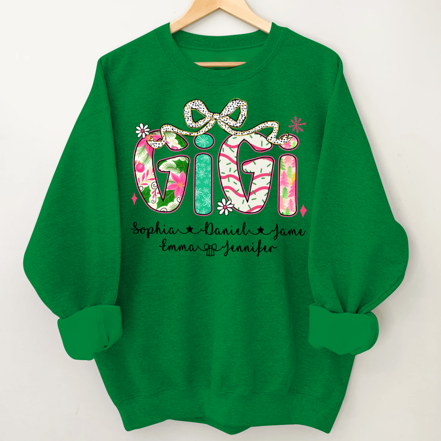 Christmas Cozy Gigi with Grandkids Personalized Shirt