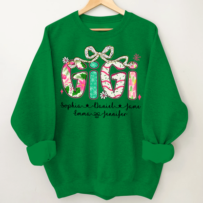 Christmas Cozy Gigi with Grandkids Personalized Shirt