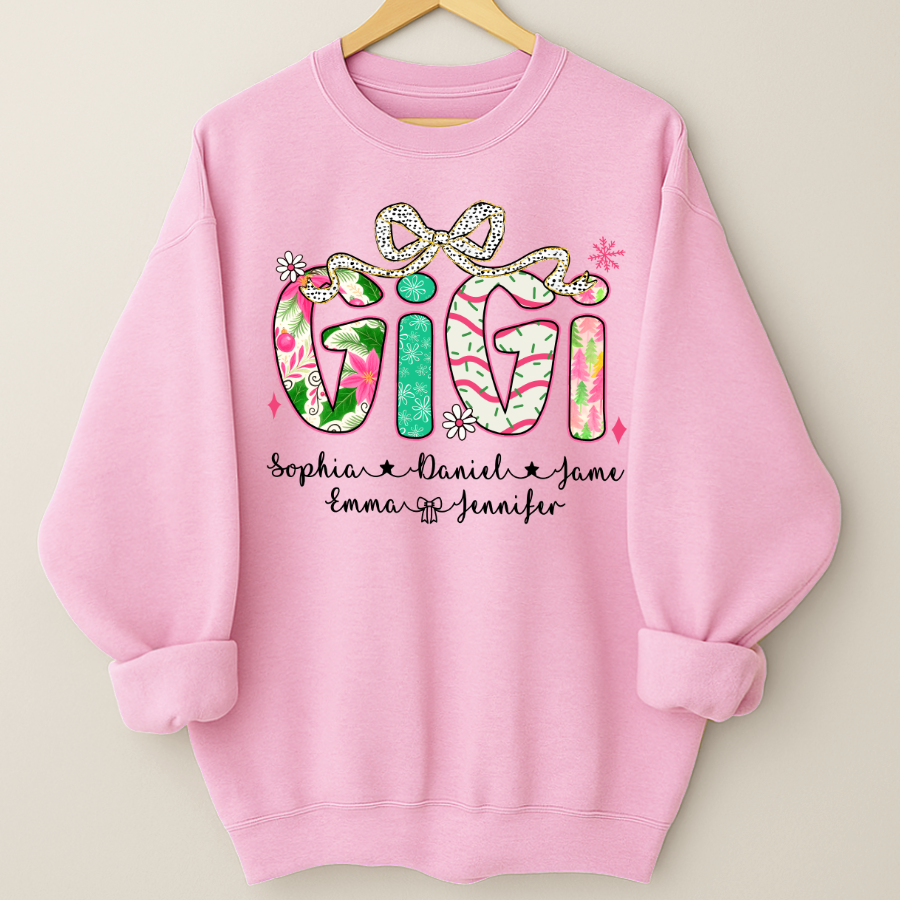 Christmas Cozy Gigi with Grandkids Personalized Shirt