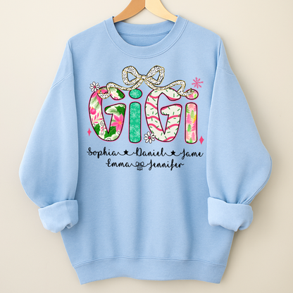 Christmas Cozy Gigi with Grandkids Personalized Shirt