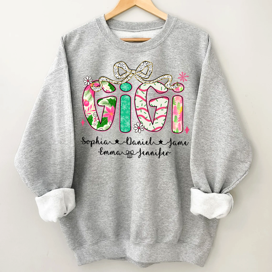 Christmas Cozy Gigi with Grandkids Personalized Shirt