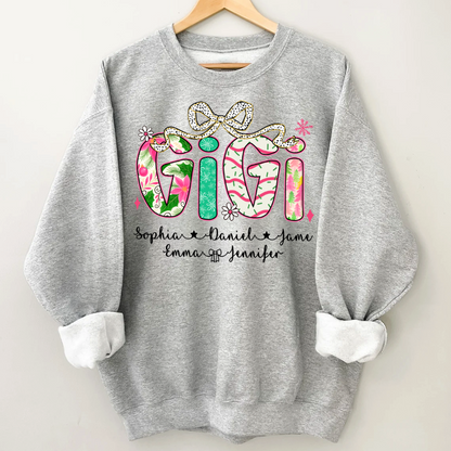 Christmas Cozy Gigi with Grandkids Personalized Shirt