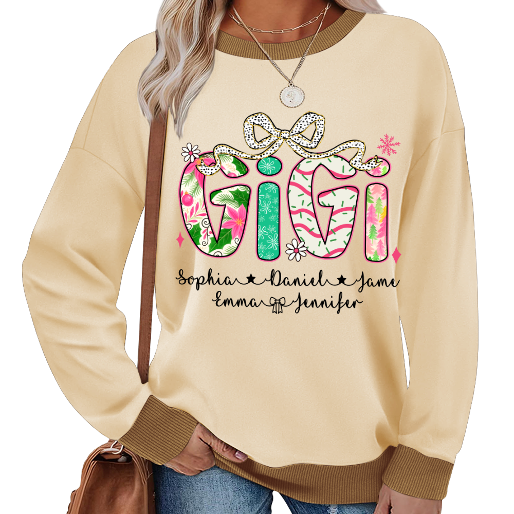Christmas Cozy Gigi with Grandkids Personalized Shirt