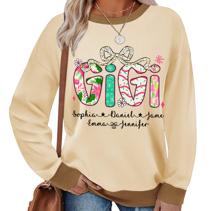Christmas Cozy Gigi with Grandkids Personalized Shirt
