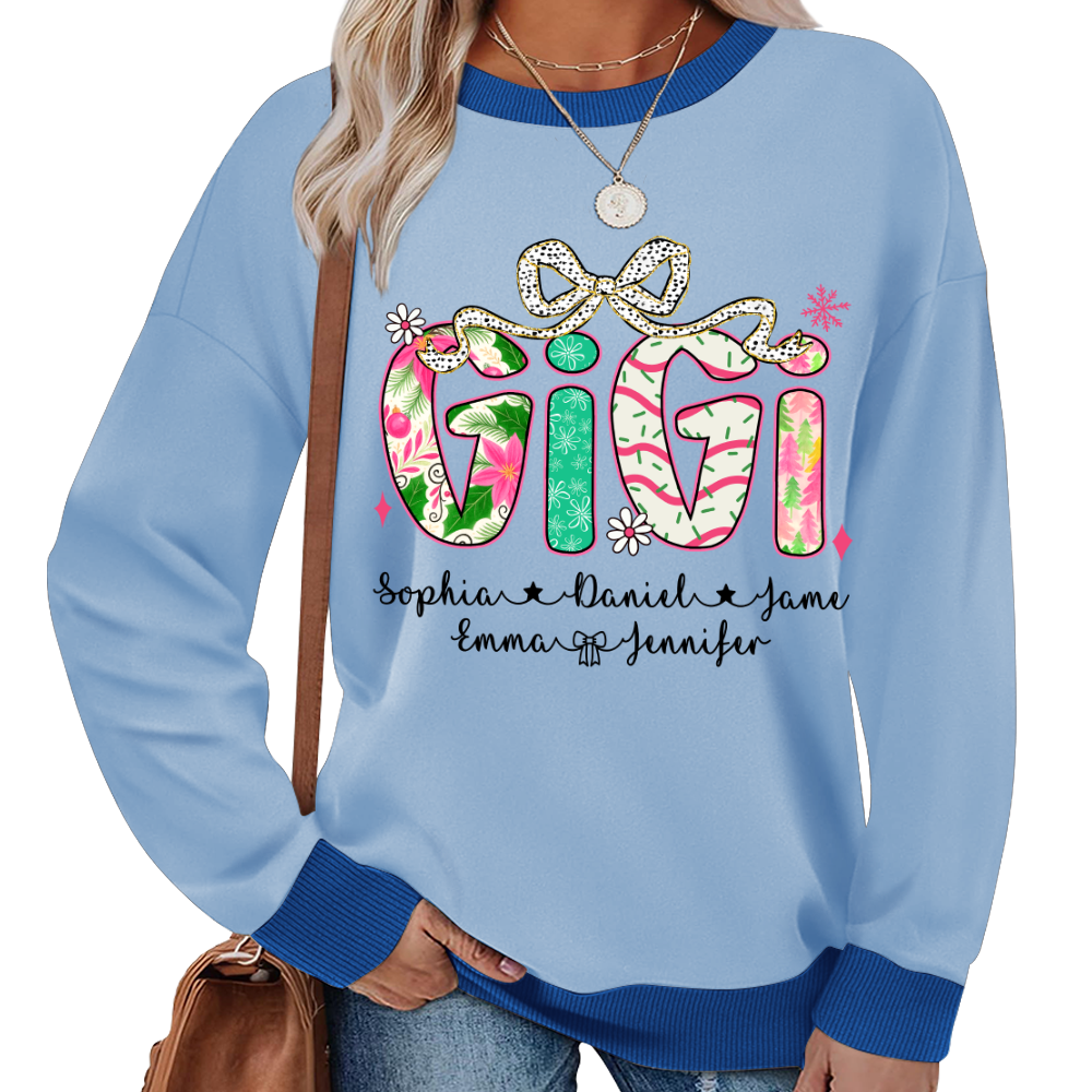 Christmas Cozy Gigi with Grandkids Personalized Shirt