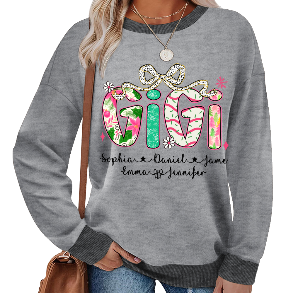 Christmas Cozy Gigi with Grandkids Personalized Shirt