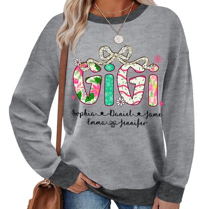 Christmas Cozy Gigi with Grandkids Personalized Shirt