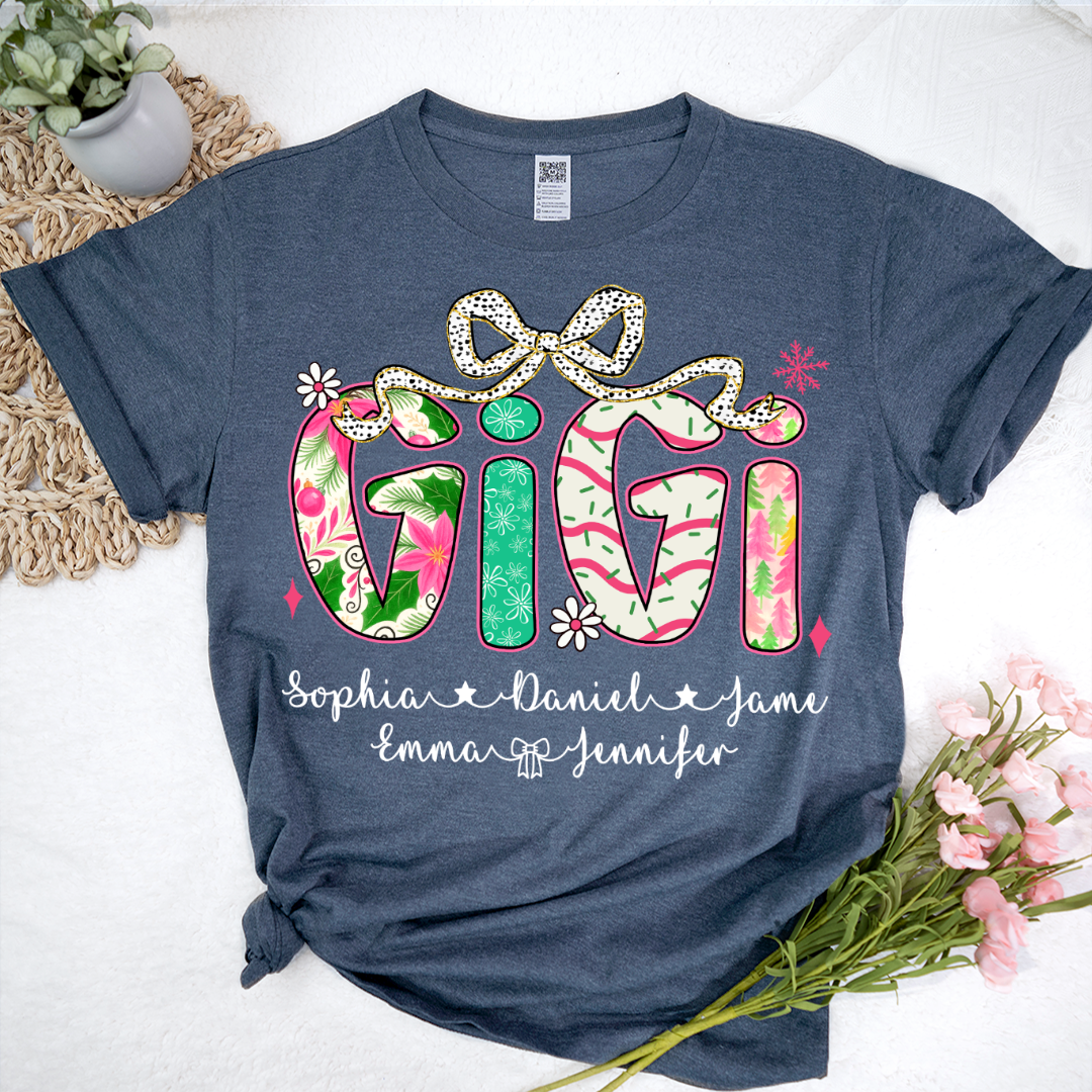 Christmas Cozy Gigi with Grandkids Personalized Shirt